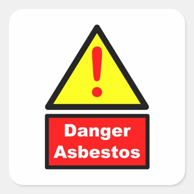 Adesivo Quadrado Asbestos warning (Frente)