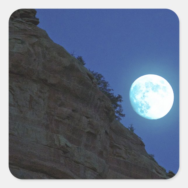 Adesivo Quadrado ascensão de lua de cheio sobre Sedona (Frente)
