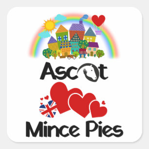 Adesivo Quadrado Ascot, Berkshire UK ama pequenas tortas