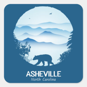 Adesivo Quadrado Asheville, NC Sticker