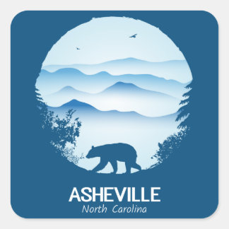 Adesivo Quadrado Asheville, NC Sticker