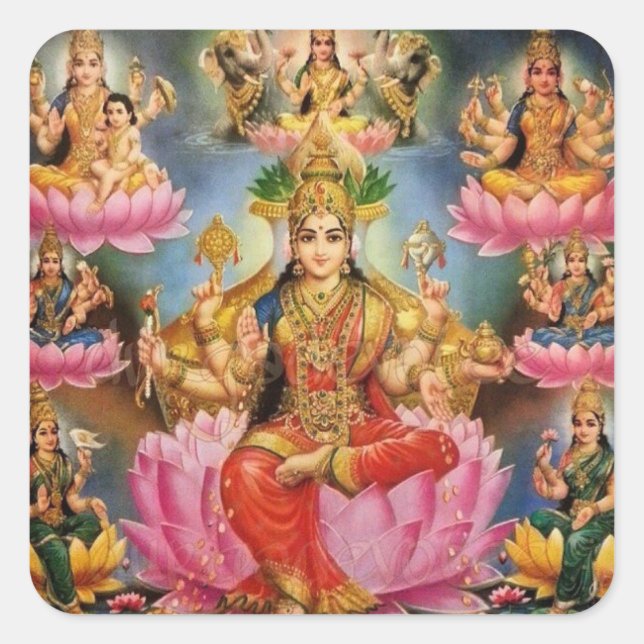 Adesivo Quadrado Ashtalakshmi - Oito formas de Lakshmi (Frente)