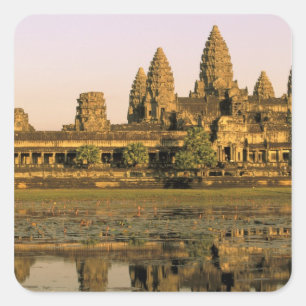 Adesivo Quadrado Ásia, Camboja, Siem Reap. Angkor Wat.