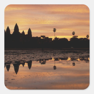 Adesivo Quadrado Ásia, Camboja, Siem Reap, Angkor Wat (século XII