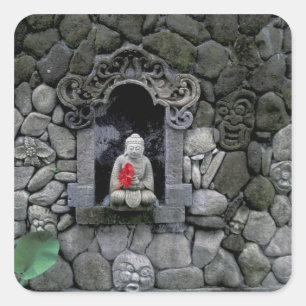 Adesivo Quadrado Ásia, Indonésia, Bali. Um santuário de Buda