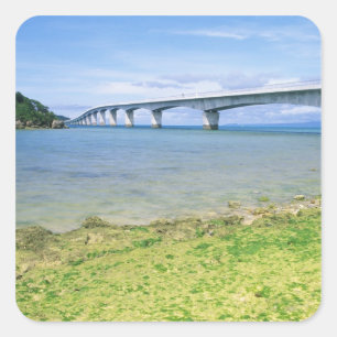 Adesivo Quadrado Ásia, Japão, Okinawa, Ponte Kouri