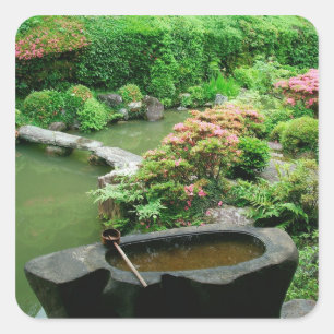 Adesivo Quadrado Ásia, Japão, Quioto. Jardim Zen