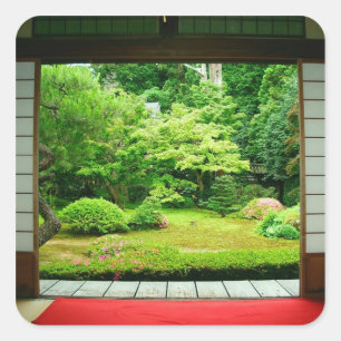 Adesivo Quadrado Ásia, Japão, Quioto. Jardim Zen 2