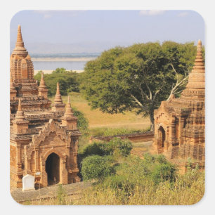 Adesivo Quadrado Ásia, Mianmar (Birmânia), Bagan (Pagan). Vários
