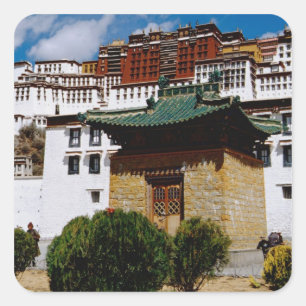 Adesivo Quadrado Ásia, Tibete, Lhasa, Palácio Potala também conheci