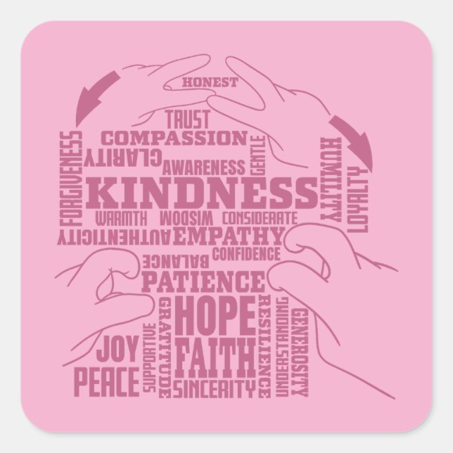 Adesivo Quadrado ASL - Beleza interna - Design de cultura surda "Ve (Frente)