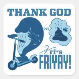 Adesivo Quadrado ASL Friday Design - Thank God It’s Friyay!