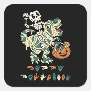 Adesivo Quadrado ASL Happy Halloween II - Festa de Spooky