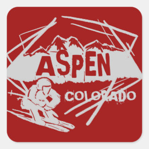 Adesivo Quadrado Aspen Colorado Red Hski Stickers