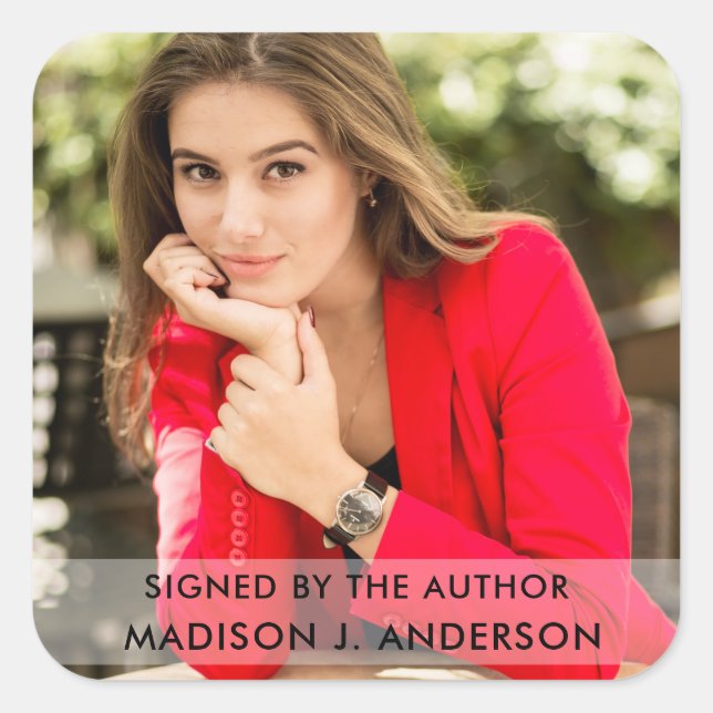 Adesivo Quadrado Assinado pelo Autor Writer Photo Square W Large (Frente)