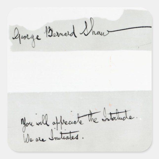 Adesivo Quadrado Assinatura de George Bernard Shaw (Frente)