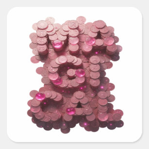 Adesivo Quadrado Assinatura Rosa MEGA Estilo de Vinil