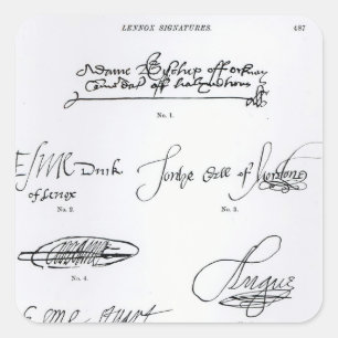 Adesivo Quadrado Assinaturas do 16as e século XVII