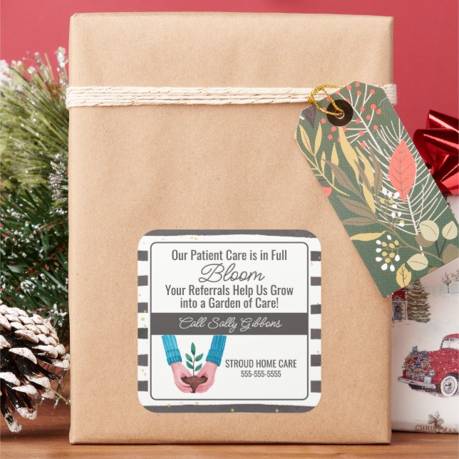 Adesivo Quadrado assistência a instituições de saúde em caso de ref (Feriado)