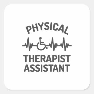 Adesivo Quadrado Assistente de Terapêutica Física, PTA