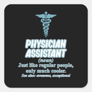 Adesivo Quadrado Assistente Médico Definição PA Estudantes Médi