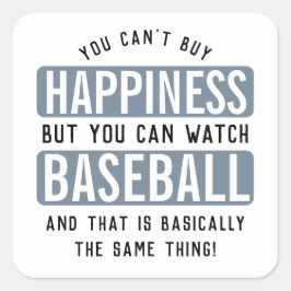 Adesivo Quadrado Assistir Baseball é Felicidade Beisebol Engraçado