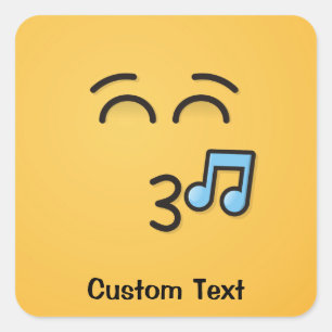 Adesivo Quadrado Assobiar Face com Olhos Sorridentes Clássicos Sti