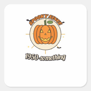 Adesivo Quadrado Assustador desde 1950 e tal: Jack-o'-Lante Vintage