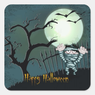 Adesivo Quadrado Assustador Halloween