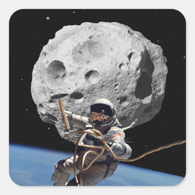Adesivo Quadrado Asteroide Miner (Frente)