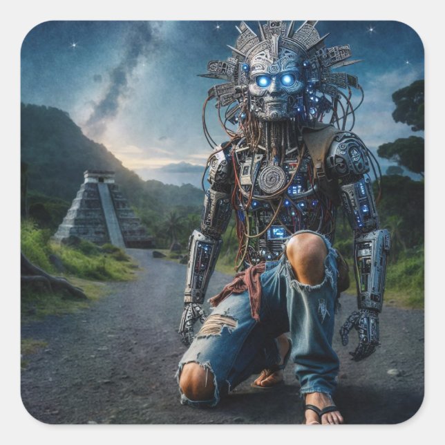 Adesivo Quadrado Astral Blue Jeans Warrior (Frente)