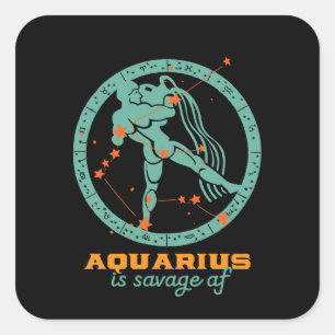 Adesivo Quadrado Astrologia Zodiac Estrela Funny Aquarius Astrology