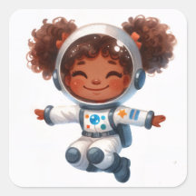 Astronauta Afro-Americana com Alfa Puff