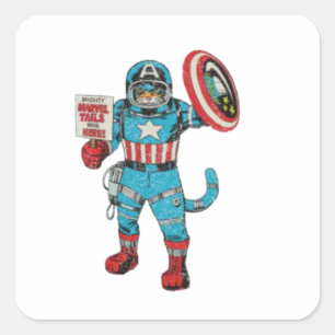 Adesivo Quadrado Astronauta Americat