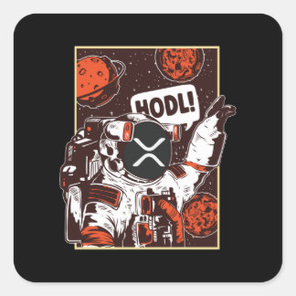 Adesivo Quadrado Astronauta Cripto XRP