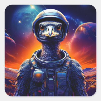 Adesivo Quadrado Astronauta de Ostrich
