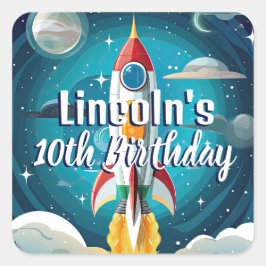 Adesivo Quadrado Astronauta Galáxia Astronauta Shuttle Rocketday