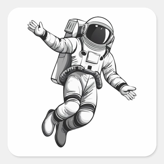 Adesivo Quadrado Astronauta no espaço (Frente)