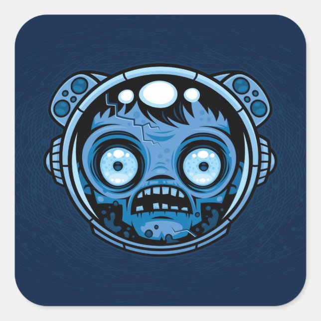 Adesivo Quadrado Astronauta Zombie (Frente)
