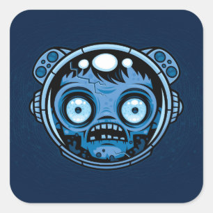 Adesivo Quadrado Astronauta Zumbi