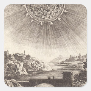 Adesivo Quadrado Astronomia Antiga Céu com Sol por Allain Mallet