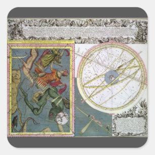 Adesivo Quadrado Astronomia Antiga, Trajetória de Cometa por Mattha