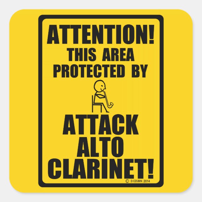 Adesivo Quadrado Atacar Alto Clarinet (Frente)