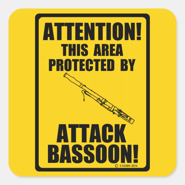 Adesivo Quadrado Atacar Bassoon (Frente)