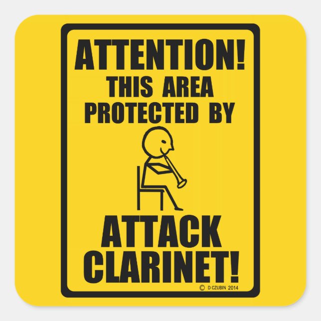 Adesivo Quadrado Atacar Clarinet (Frente)