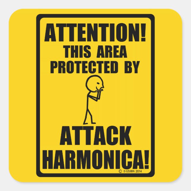 Adesivo Quadrado Atacar Harmonica (Frente)