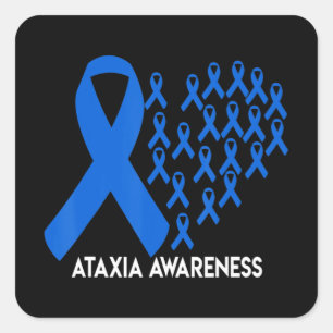 Adesivo Quadrado Ataxia Sensibilização Fita azul Presente T-Shirt31