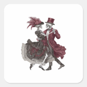 Adesivo Quadrado Até que a Morte Nos Separe – Casal de Esqueletos V