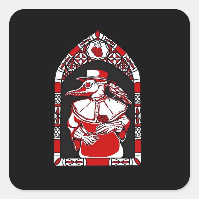 Adesivo Quadrado Até que a Morte Nos Separe Médico da Peste Clássic (Frente)