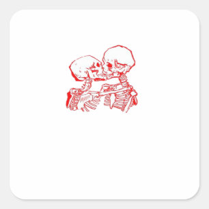 Adesivo Quadrado Até que a Morte nos Separe (Vermelho Transparente)